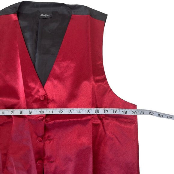 Formal FadCano Men SZ XL Satin Burgandy 6 Buttons Vest with Tie/Bow Wedding Wear - Picture 6 of 8